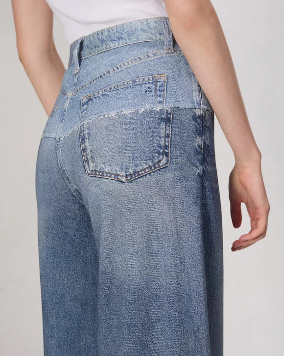 rag & bone Pants - rag & bone Miramar Sofie Wide Leg Pants Two‑Tone Spliced Size 28